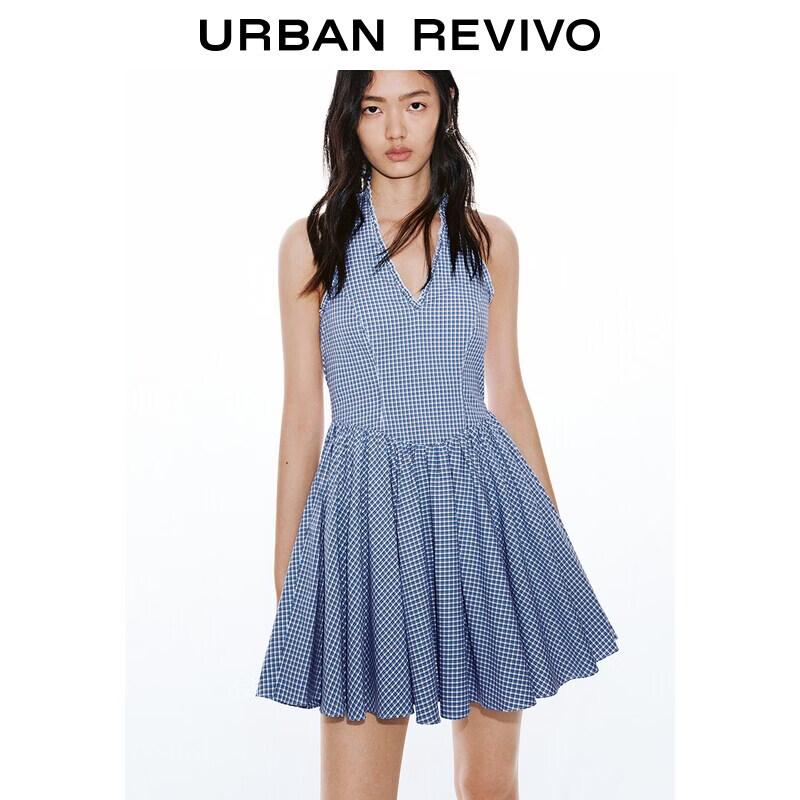 UR 2026 Women s Urban Plaid Halter Mini Dress S