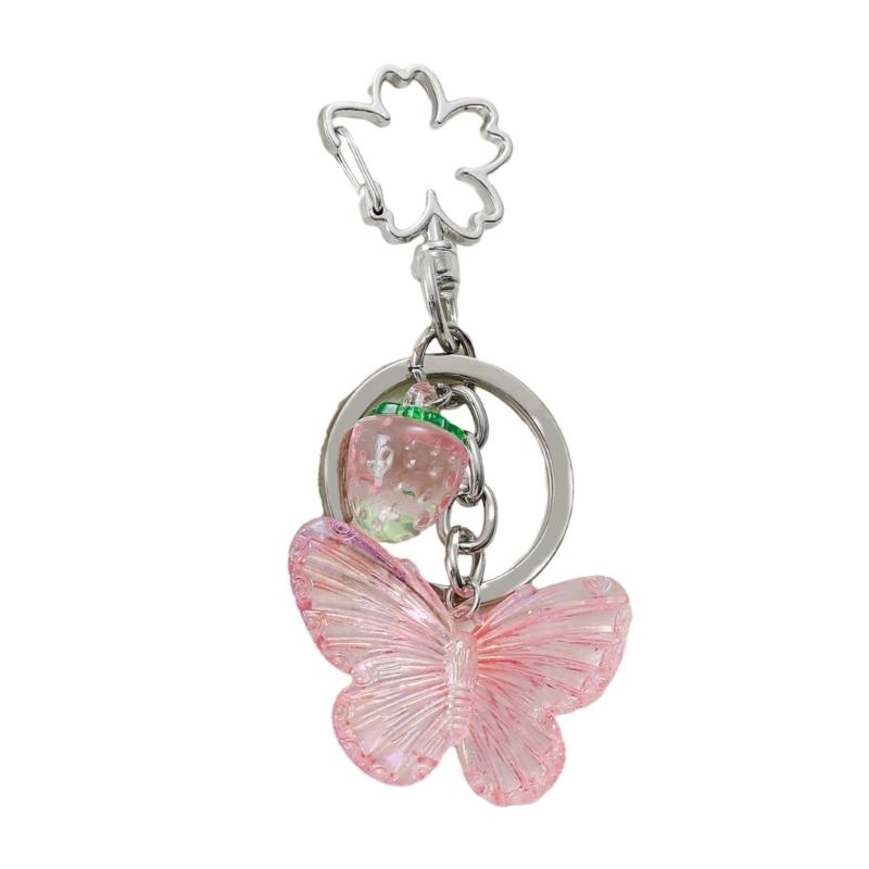 Strawberry Pendant Keychain Delicate Fruit Pendant Keyring Mobile Phone Pendant Strap Lanyard DIY Backpack