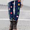 Women's Christmas Print Slim Fit Elastic Yoga Casual Pants