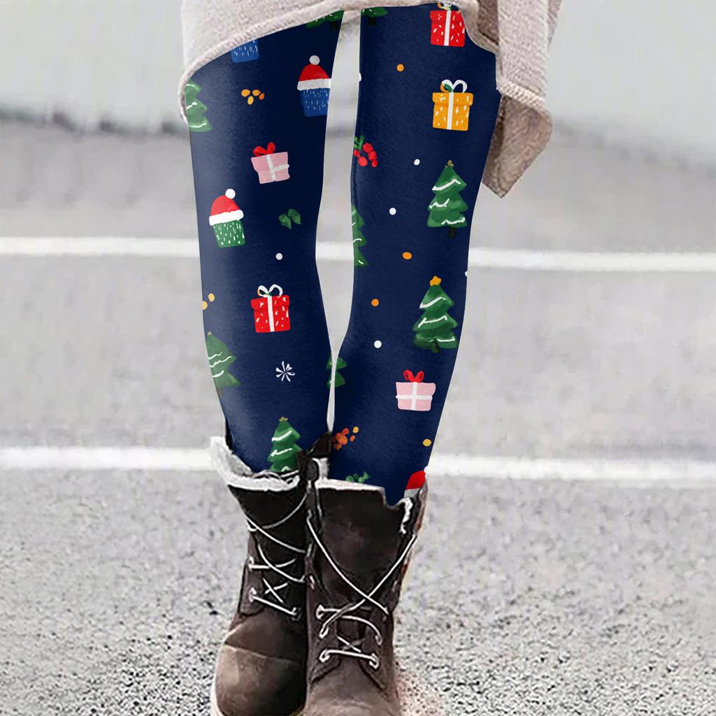 Women's Christmas Print Slim Fit Elastic Yoga Casual Pants