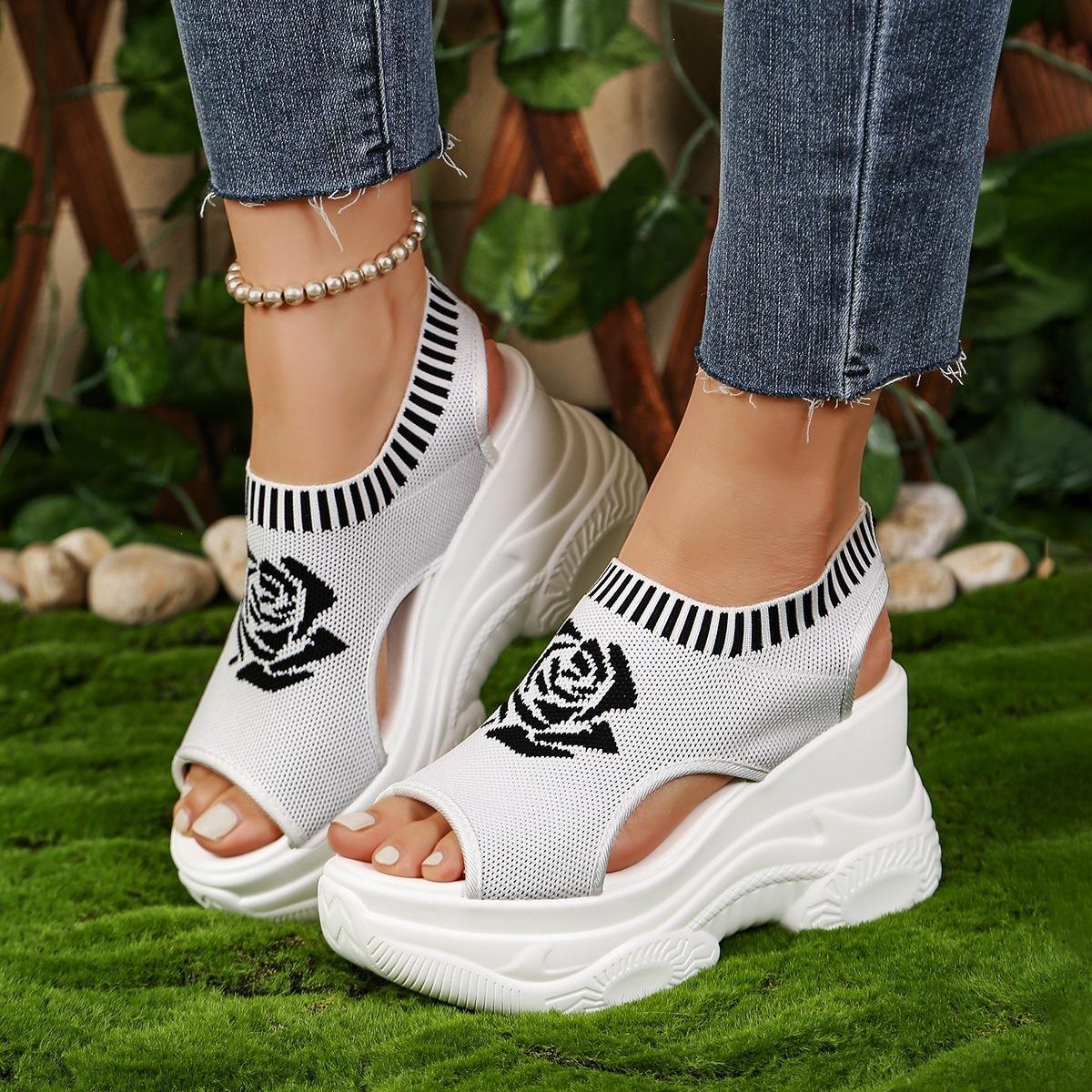Pegged Heels New Style Women s Shoes, Sandals, Thick-soled Shoes 35 белый