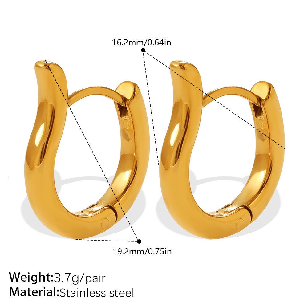 European and American Fashion Vacation Style Geometric U-shaped Triangle Earrings Gold Does Not Fade Sun Shape Commuter Earrings Women 2026