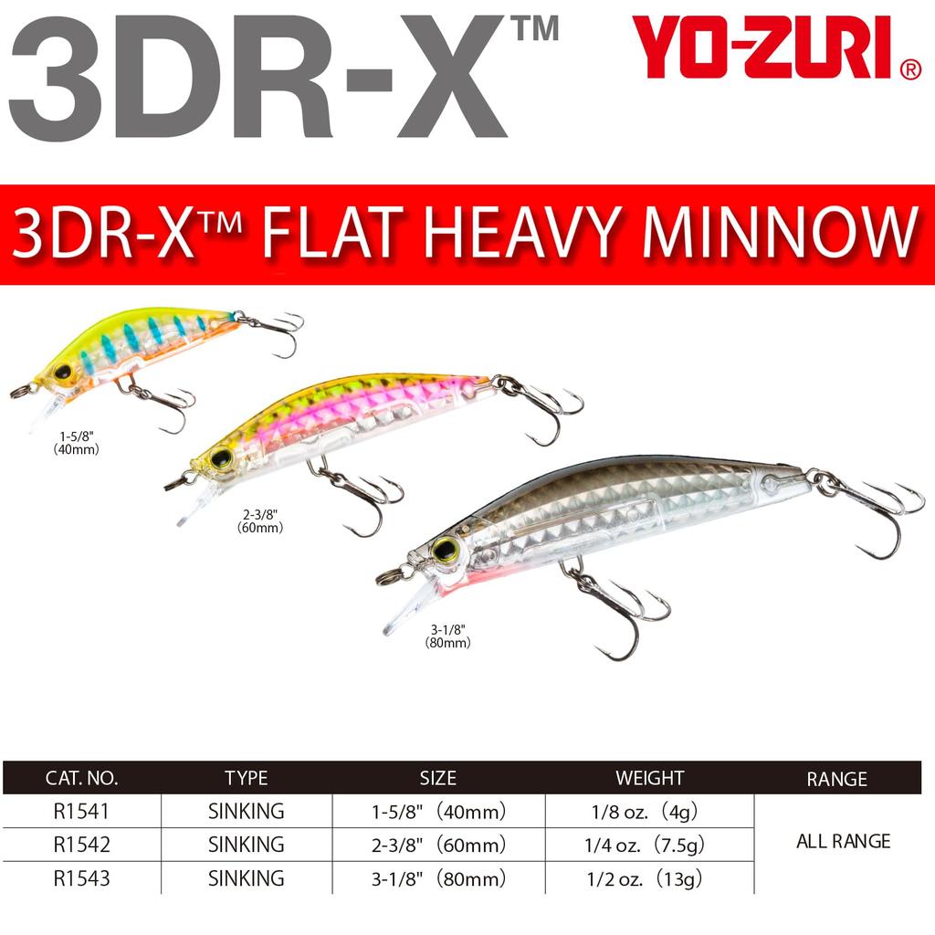 Düz Ağır Minnow Batan Levrek Prizma Altın Siyah YO-ZURI 3DR-X Yem, 60mm, Renk