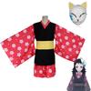 Kimetsu Slayer Demon No Yaiba Makomo Cosplay Kostyme Kvinner Kimono Drakt Kåper