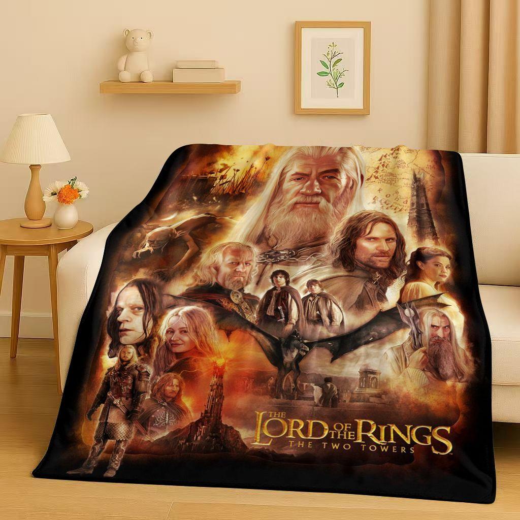 HD L-Lord of The Rings H-Hobbit Gandalf Legolas Flannel Blanket,Ultra Soft Warm Plush Throw for Home Bedroom Bed Sofa Cover
