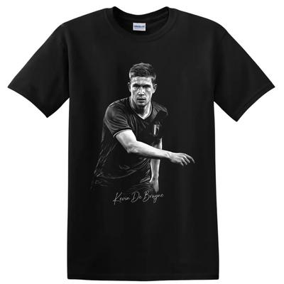 Kevin De Bruyne Soccer T Shirt Belgium Midfielder Portrait Graphic Fan Tee Art