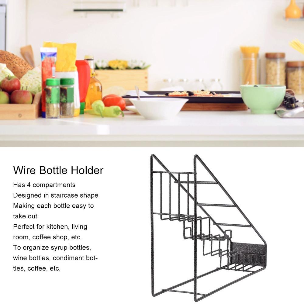4 rom Sirupflaskeholder Stabil design Kaffesirupstativ For kaffestasjon