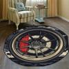 Vintage Car Wheel Round Rug Automotive Tire Print NonSlip Floor Mat for Game Room Garage Man Cave Car Enthusiast Decor