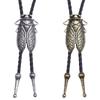 Bolo Tie for Men Western Cowboy Style Necktie with Carved Cicada Buckle Decorations Costume Accessories