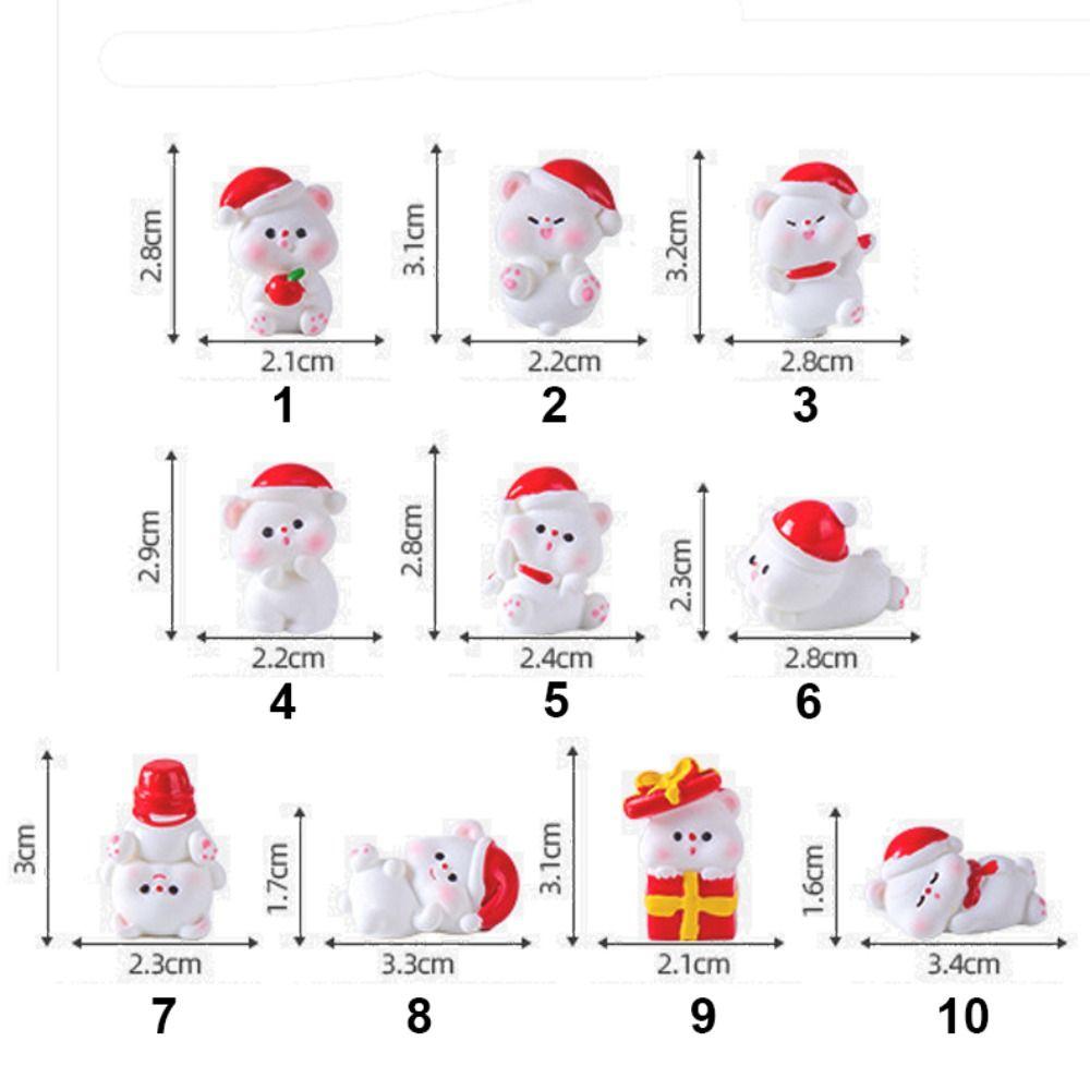 Mini-Weihnachtsbären-Figuren Feengarten Harz Miniatur Schneemann Kleinkram Heimdekorationen Mikrolandschaft
