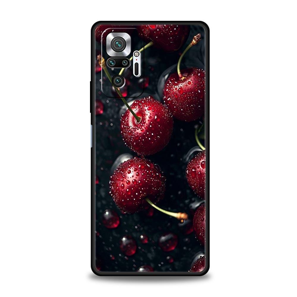 Cherries Cherry Fruit Phone Case For Xiaomi Redmi Note 14 13 5G 10 11 12 Pro Plus 4G 14C 13C 12C 10C Black Cover