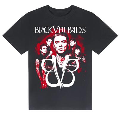 New BLACK VEIL BRIDES Band Heavy Cotton Black T-shirt, Size S-4XL
