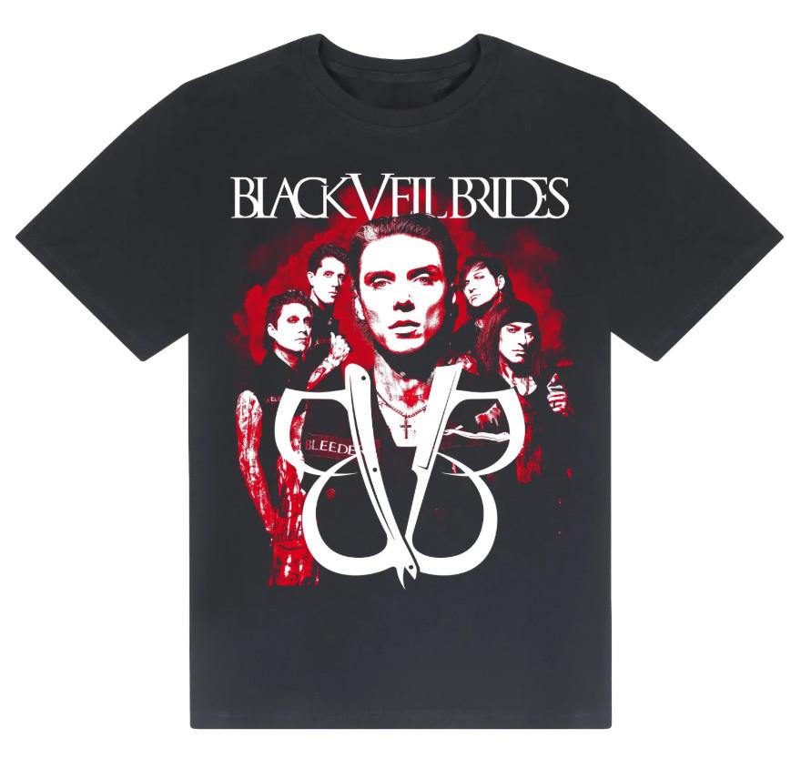 

New BLACK VEIL BRIDES Band Heavy Cotton Black T-shirt, size S-4XL S