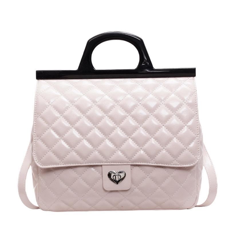 

Large Capacity Backpack Women s New Chain Backpack Commuter Handbag рожевий