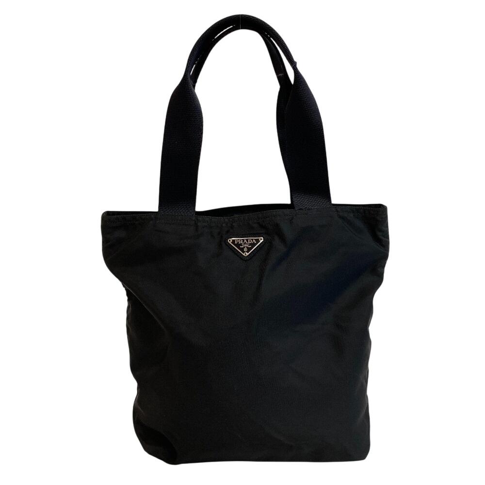 PRADA Triangle With logo Nylon Handbag black Nylon Used