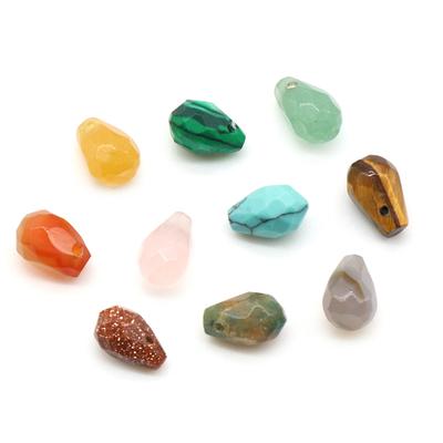 5Pcs Natural Stone Beads with Hole, Irregular Small Crystal Loose Beads for DIY Bracelet Necklace Earrings Accessories Jewellery Making 6x9mm