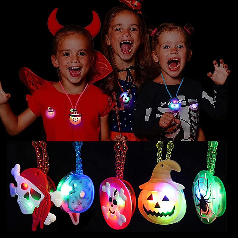 10/50Pcs Glowing Pumpkin Ghost Bracelet Rings Kids Night Toys Halloween Party Favor Kids Gifts Festival Carnival Giveaways