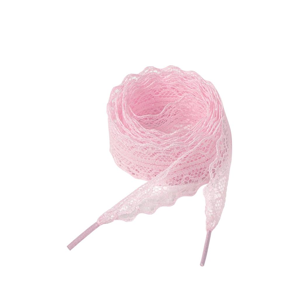 Ballet Style Silk Shoelaces with Lace Trim - Colorful & Cute Girly Accessories for German Training Shoes (1 Pair)