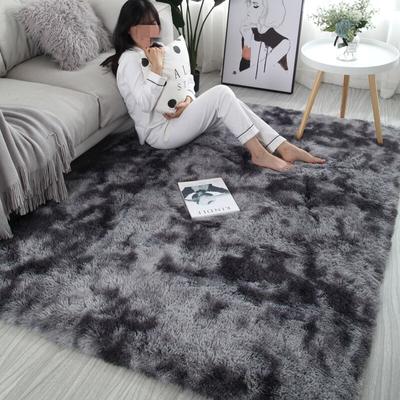 Alfombra de Dormitorio de Piel de Oveja Suave de Felpa Alfombra de Lana Imitación Pelo Largo Alfombra de Noche Cojín para Sofá Alfombras Grises Alfombra de Piel Blanca para Sala de Estar