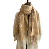Winter Scarf for Women Double Sided Letters  Versatile Warm and Thickened Shawl  Korean Style Couple Scarf