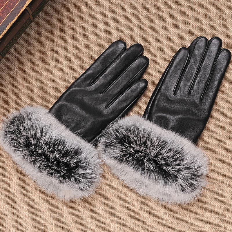 Women’s Winter Touchscreen Sheepskin Gloves - Warm, Windproof, Fur-Lined for Driving, Skiing, Riding