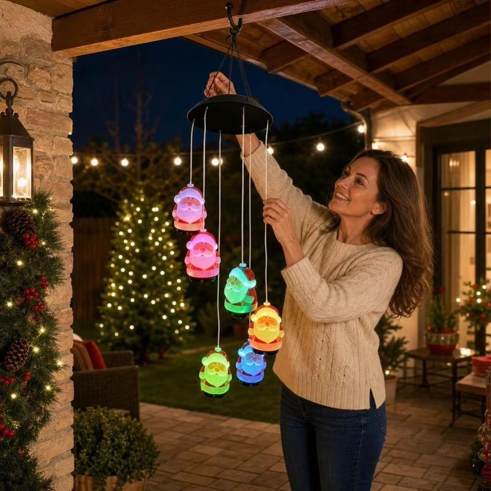 Star Colorful Wind Chime Light Oval Hanging Solar Lamp Durable Solar Decorative Lamp  Terraces