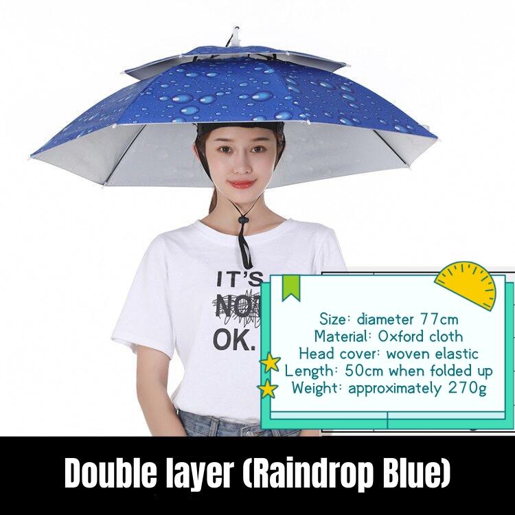 Umbrelă de ploaie portabilă Protecție UV Pălărie umbrelă de cap Pliabilă Exterior Călătorie Pescuit Parasolar Impermeabilă Șapcă de camping Articole de acoperit cap