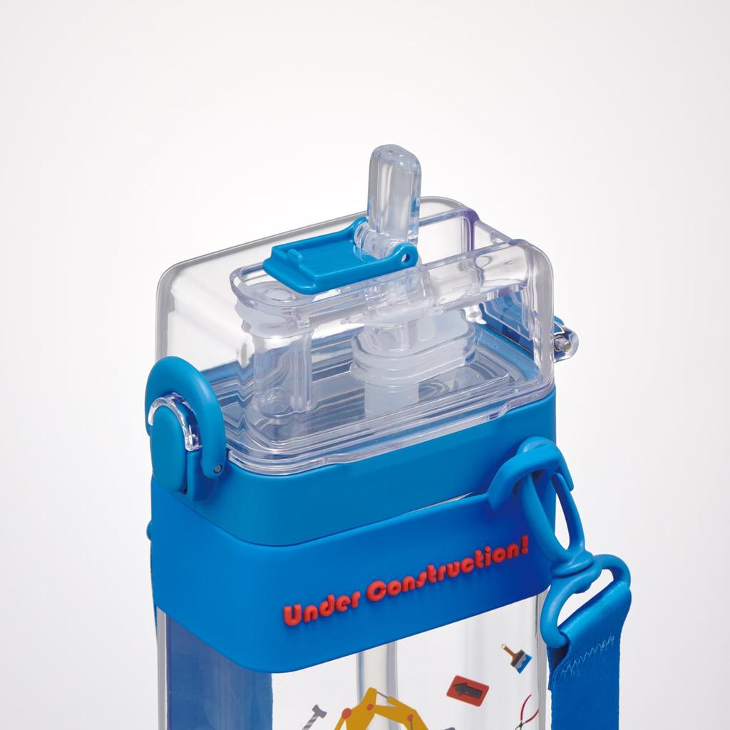 Skater Square 2WAY Bottle Water Bottle 600ml Straw Direct Drinking Cover Shoulder Strap Included Working Vehicle PSQW6-A