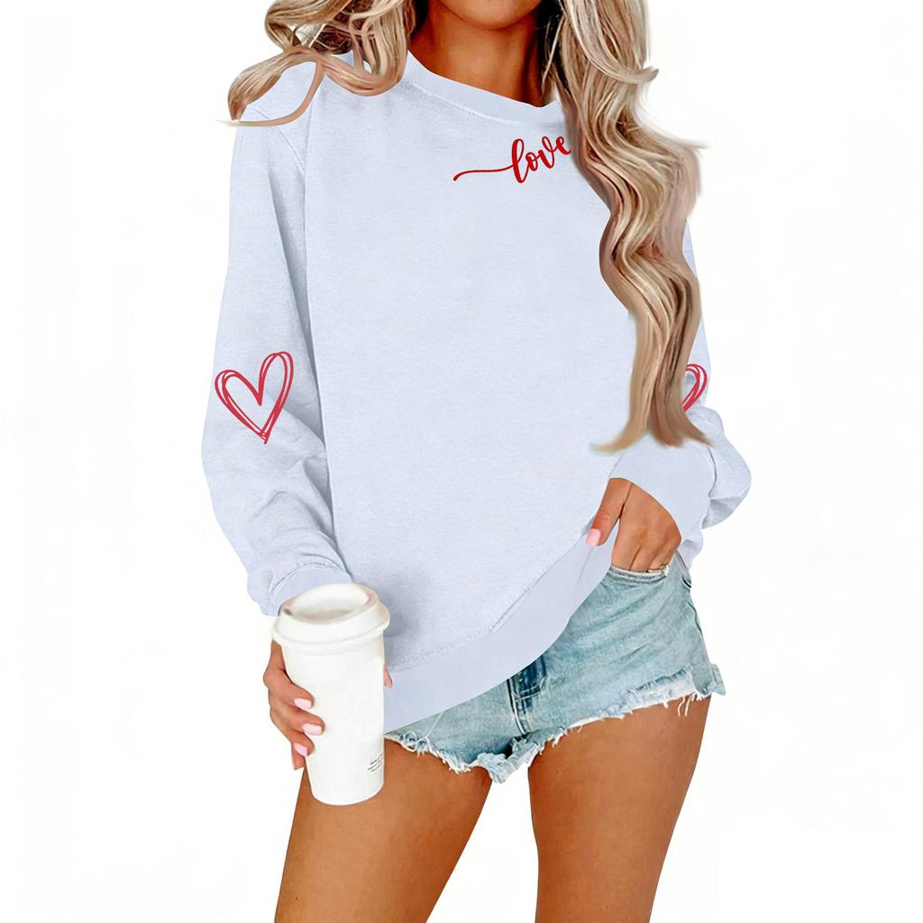 Ladies' Casual Women's Printed Round Neck Pullover Hoodie