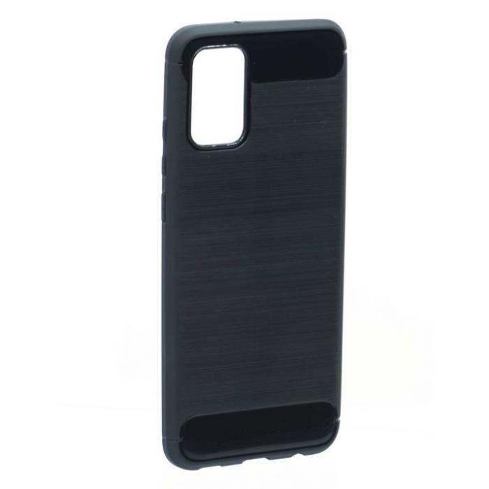 Soft Case - Samsung - Galaxy A02s - Black - Brushed Carbon Fiber Effect - Shock Protection