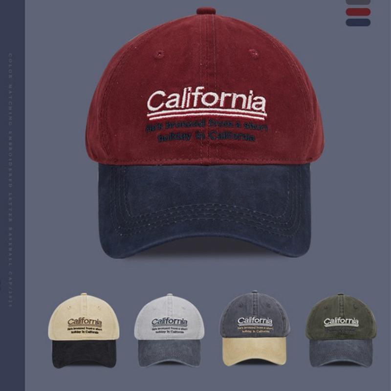 New personalized fashion trend baseball cap men's letter embroidery retro color matching casual sunshade cap women