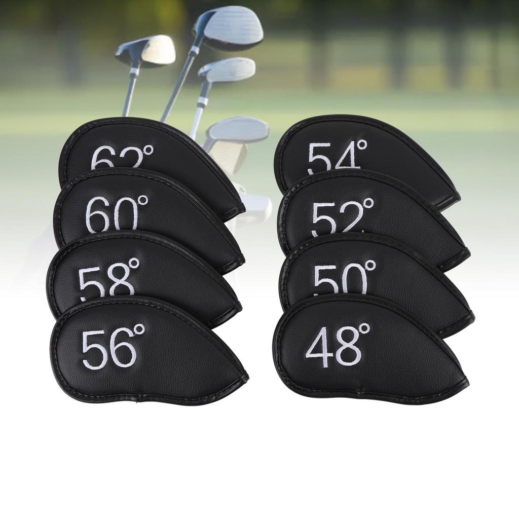 8PCS Wedge Irons Club Head Cover PU Leather Club Iron Headcover 48° 50° 52° 54° 56° 58° 60° 62° Loop