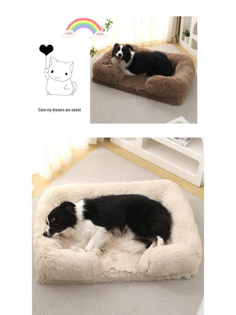 Plush Round Pet Bed for Dogs & Cats - Winter Dog Mat