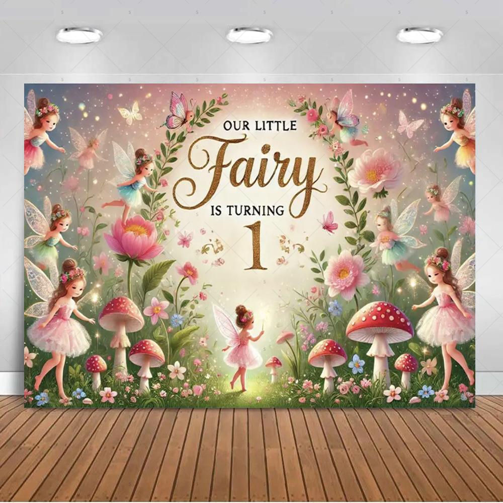 Flowers, fairy, mushroom, house theme, birthday party decoration, background, elf, butterfly, mermaid, banner, photography, studio props4618