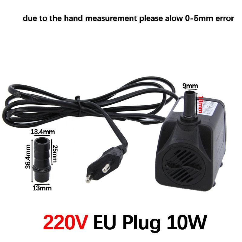 EU plug 220V 10/16/25/35/45W Submersible Water mini Pump Brushless Filter Fish Tank Hydroponic System Aquarium Fountains Pon 10W 220V EU