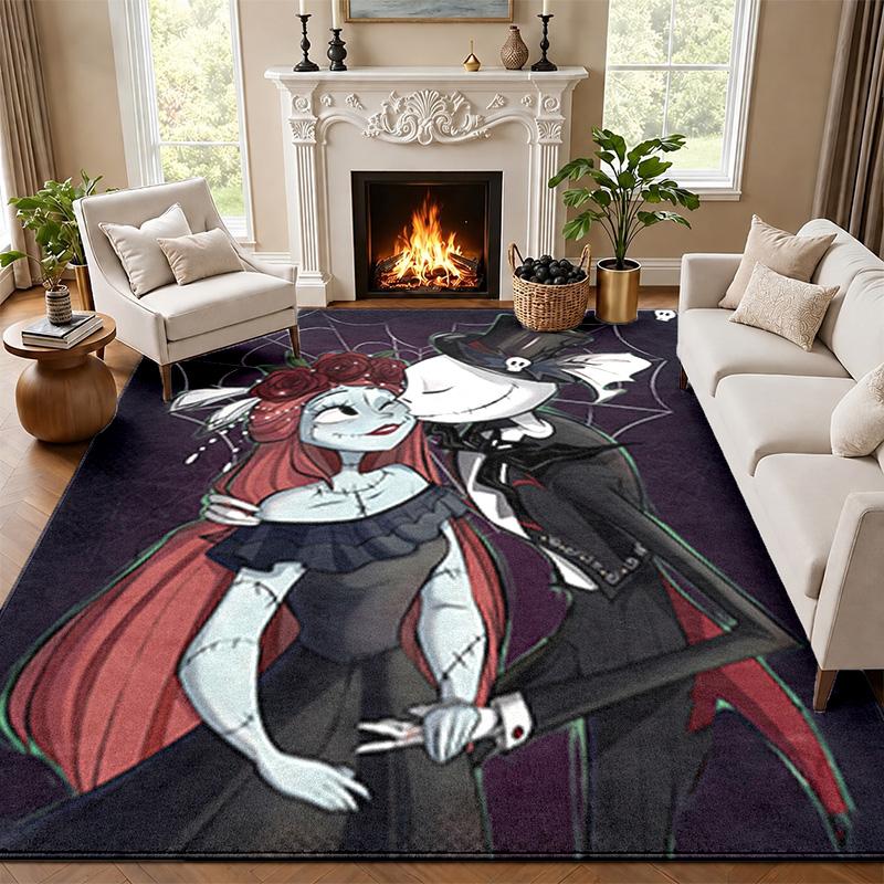 Jack with sally Carpet Door Mat for Living Room or Bedroom Protective Mat Under Chair Office Decoration Christmas Gift Birthday Present