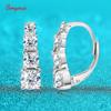 Smyoue 2.2CTTW Gradient Women Moissanite Hoop Earrings Hip-hop Sparkling Pure 925 Silver Plated 18k Girls Earrings