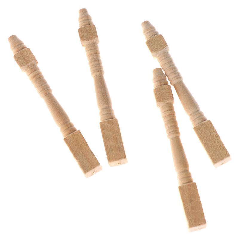 4 Peças/Lote 1:12 Casa de Bonecas Miniatura DIY Acessórios de Madeira para Perna de Cadeira e Mesa