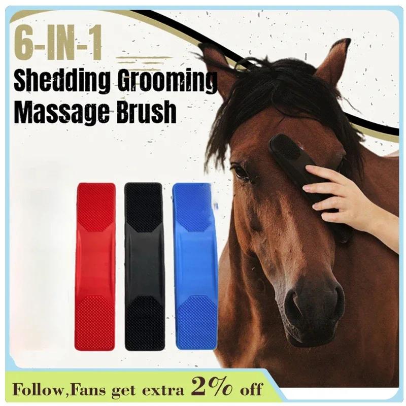 Horse Groomings Brush Handle Horse Shedding Brush Groomings Care Clean Tools Painlessly Remove Of Loose Hair Furs Dirt Supplies