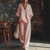 Summer Womens Casual Twopiece Set With Cotton Linen Fabric For Comfortable Daily Wear