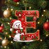 Weihnachtsdekoration für den Innenbereich Niedlicher Schneemann Buchstabe Weihnachtsbaumschmuck 2D Flach Personalisiert A-Z Alphabet Weihnachten Feier Zubehör Acryl Hängender Anhänger