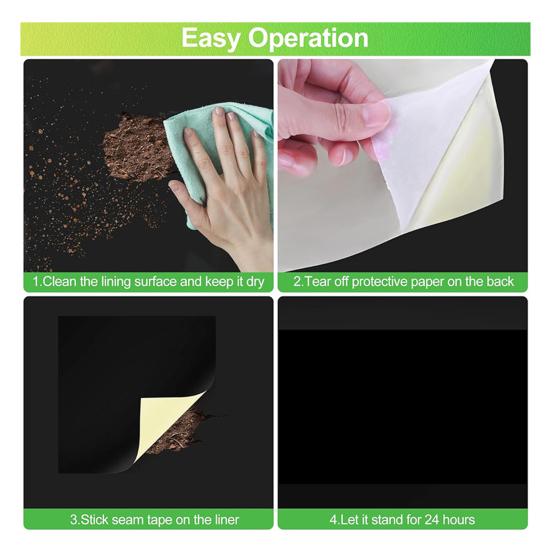 Pond Liner Repair Patch Waterproof 8" X 8" Self Adhesive Patch Peel And Stick Pond Seam Repair Tape for EPDM Garden Cover