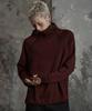 LANARCHIVE [0180] Diagonal Zipper Hooded Long Sleeve - Burgundy