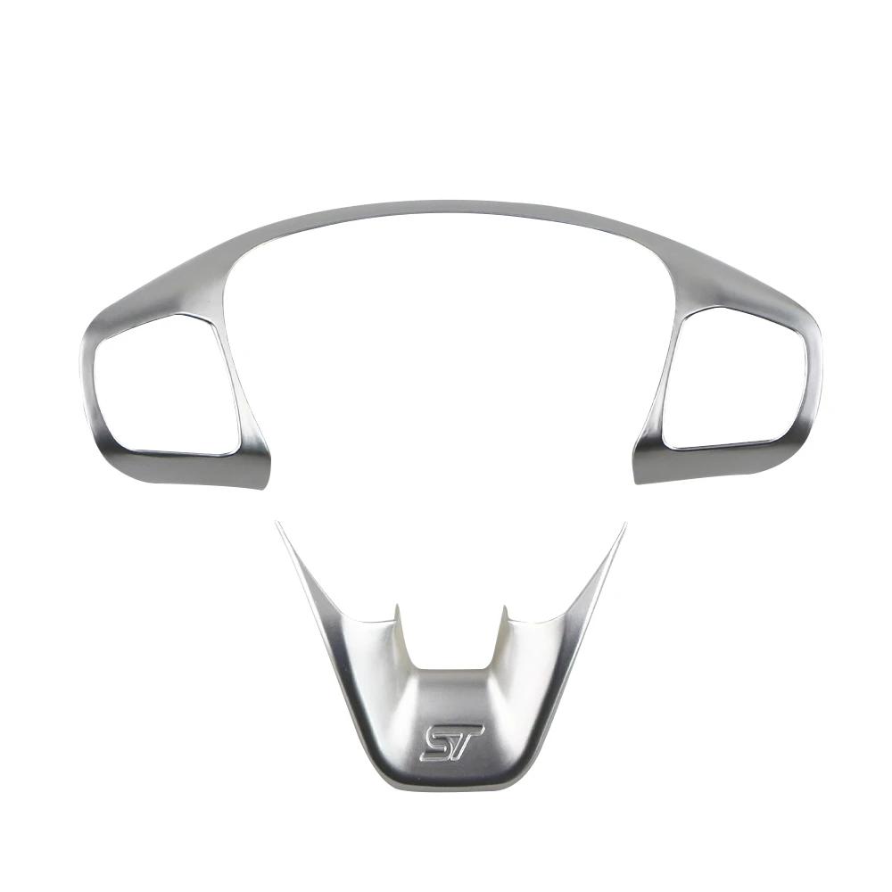 For Ford Fiesta MK8 2017-2019 Focus 4 MK4 2019-2025 Steering Wheel Panel Trim Frame Decoration Sticker Cover Accessories