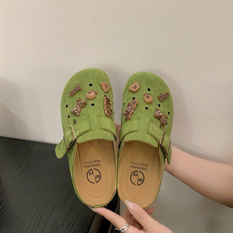 Retro Women's Closed-Toe Thick-Soled Clog Slippers - Spring/Summer 2025 Collection