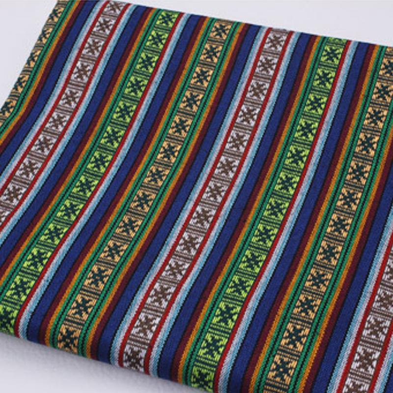 100x150cm Ethnic Style Cotton Linen Fabric Textile Patchwork Sofa Cover Pillow Hotel Bar Tablecloth Curtain Decor Craft
