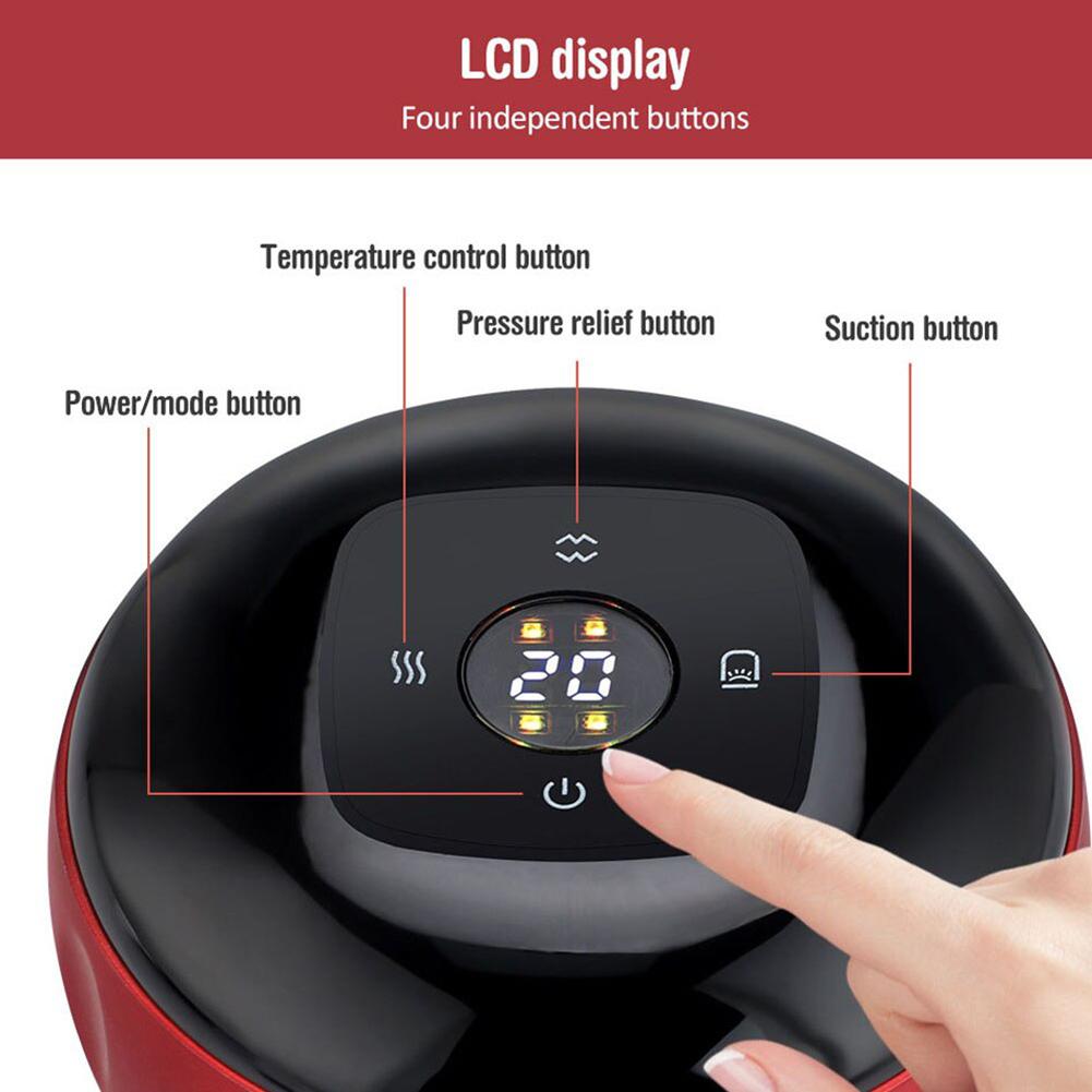 Heated Electric Scraping Instrument,6/12 Level Smart Rechargeable Vacuum Cupping Machine,Multifunctional Relaxation Massage Tool