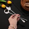 2/6 Piezas Cucharas de Té Coloridas Vajilla Cuchara para Remover Café Jugo Set de Cubiertos Pala de Helado Mango Largo Vajilla Herramienta de Cocina