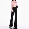 Retro Breasted High Waist Slim and Slightly Flared Jeans for Women's Spring New Style Floor-sleeved Horseshoe Pants