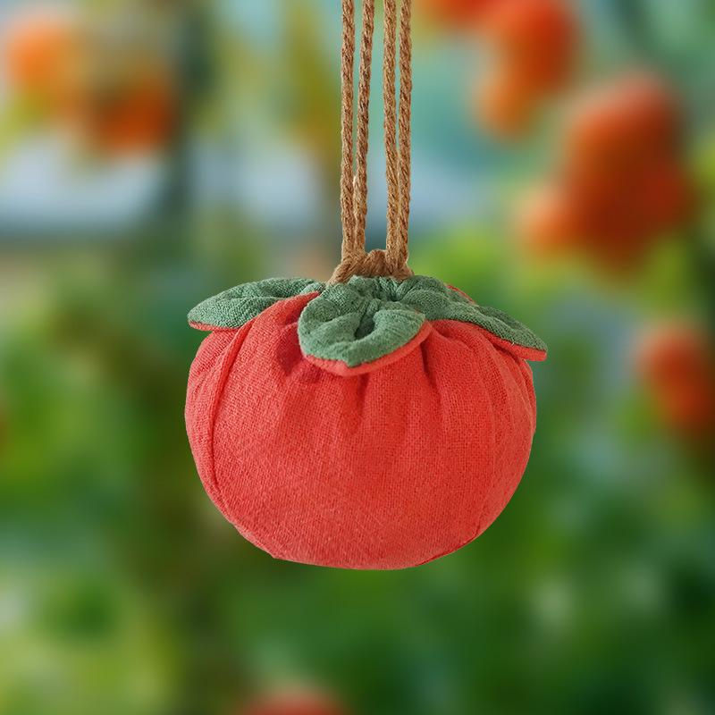 1Pcs Chinese Style Sachet Cotton Linen Small Item Bag Coin Purse Persimmon Blessing Bag Hanfu Decoration Lucky Pouch Jewelry Bag